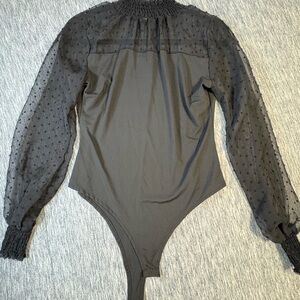 Sheer Black Long Sleeve Bodysuit